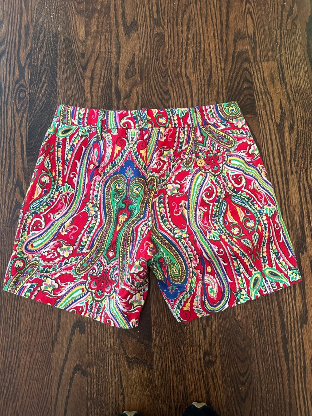 Ralph Lauren Red Paisley Print Women’s Shorts 2 - Picture 2 of 12